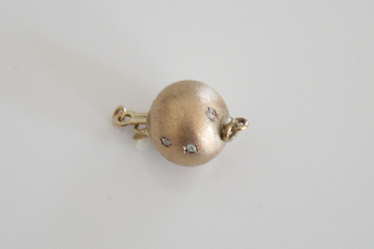 Satin Finish Diamond Ball Clasp