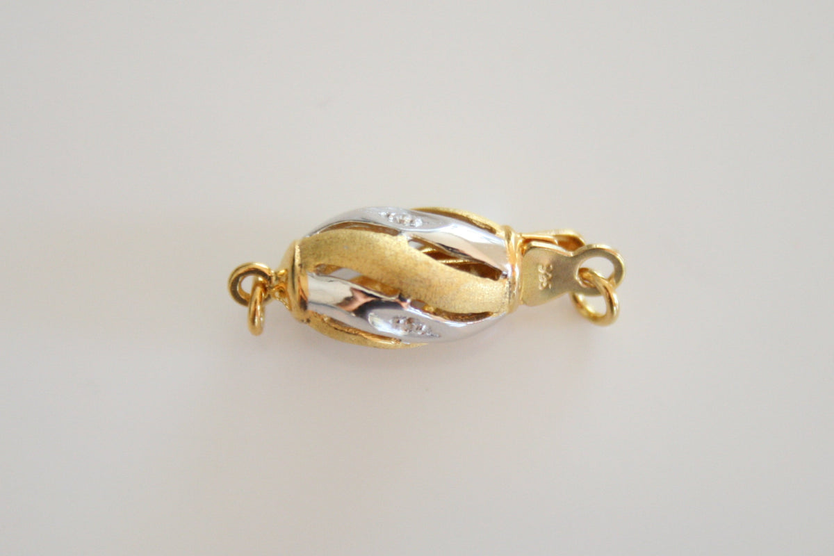 Two Tone Sterling Silver Oval Clasp