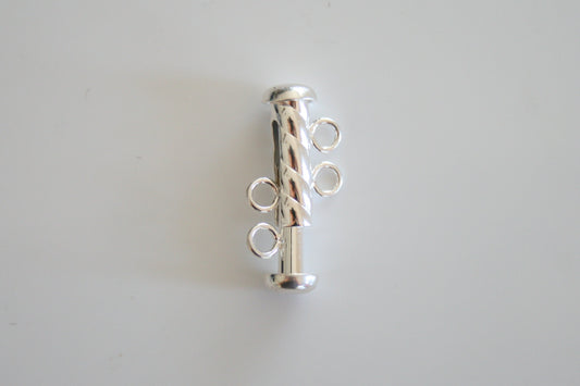 Two Strand Sterling Silver Slide Clasp
