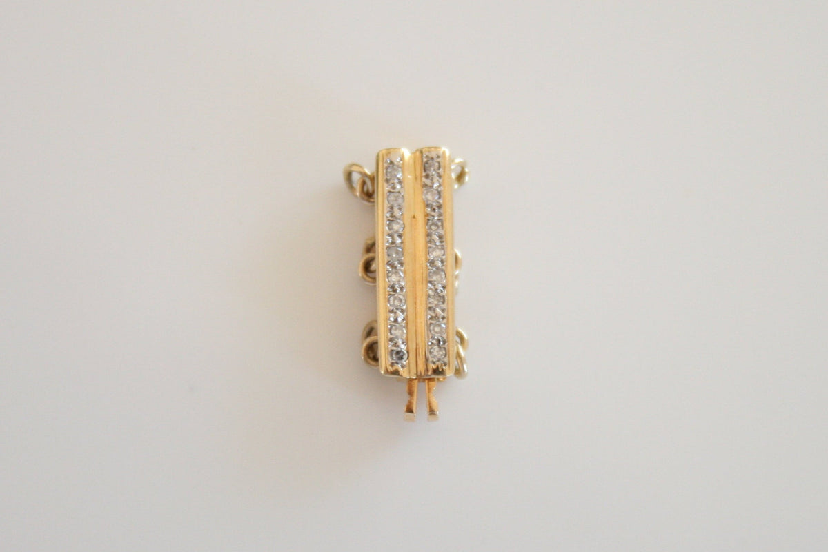 Three Strand Clasp with Diamonds