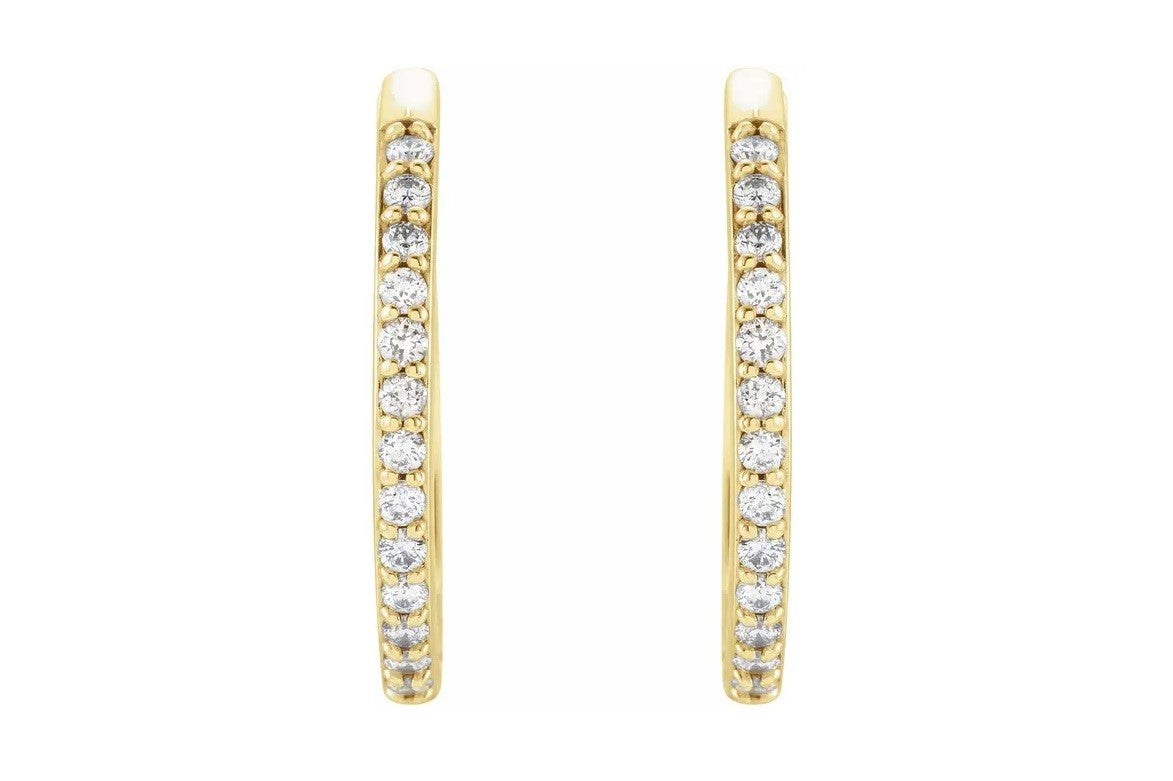 Diamond and Gold Hoops