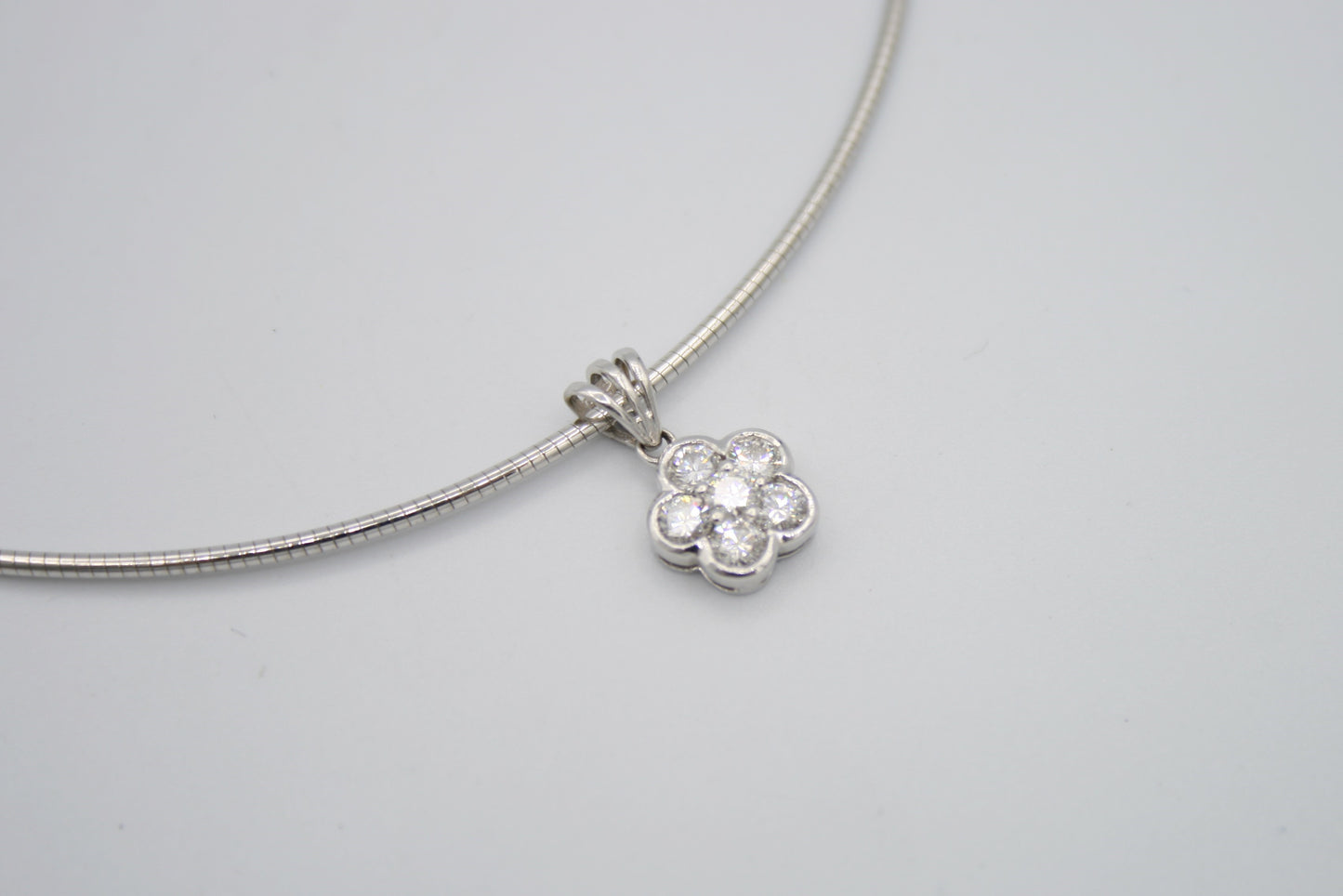 Diamond Flower Pendant