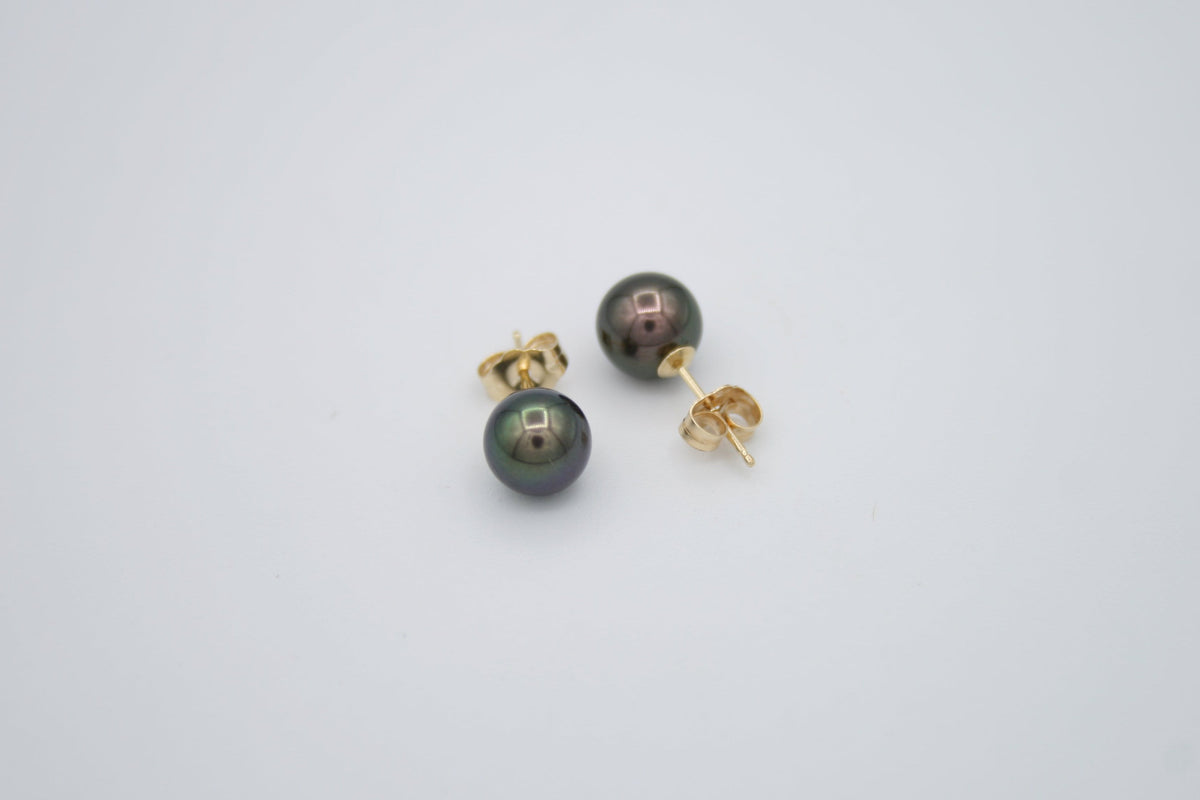 Black Freshwater Pearl Studs