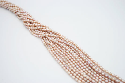 Loose Freshwater Pearls Strands Mauve Rice