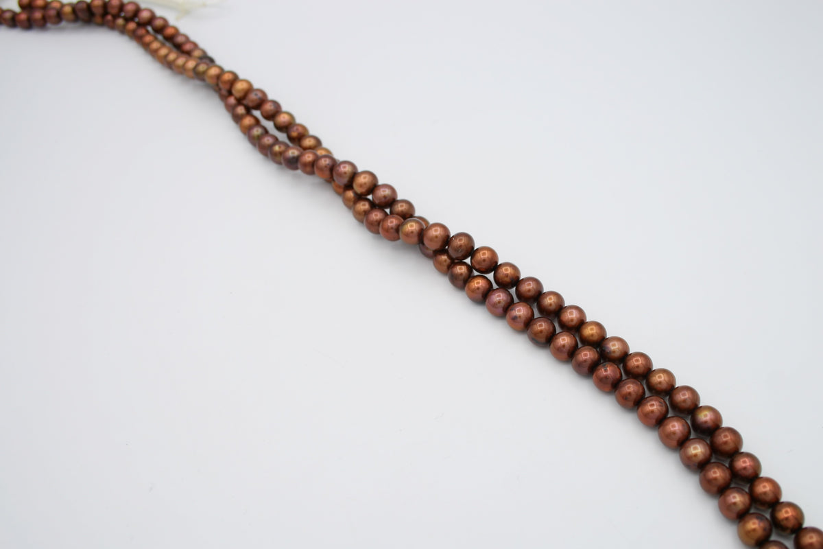 Loose Freshwater Pearl Strands Brown/Copper