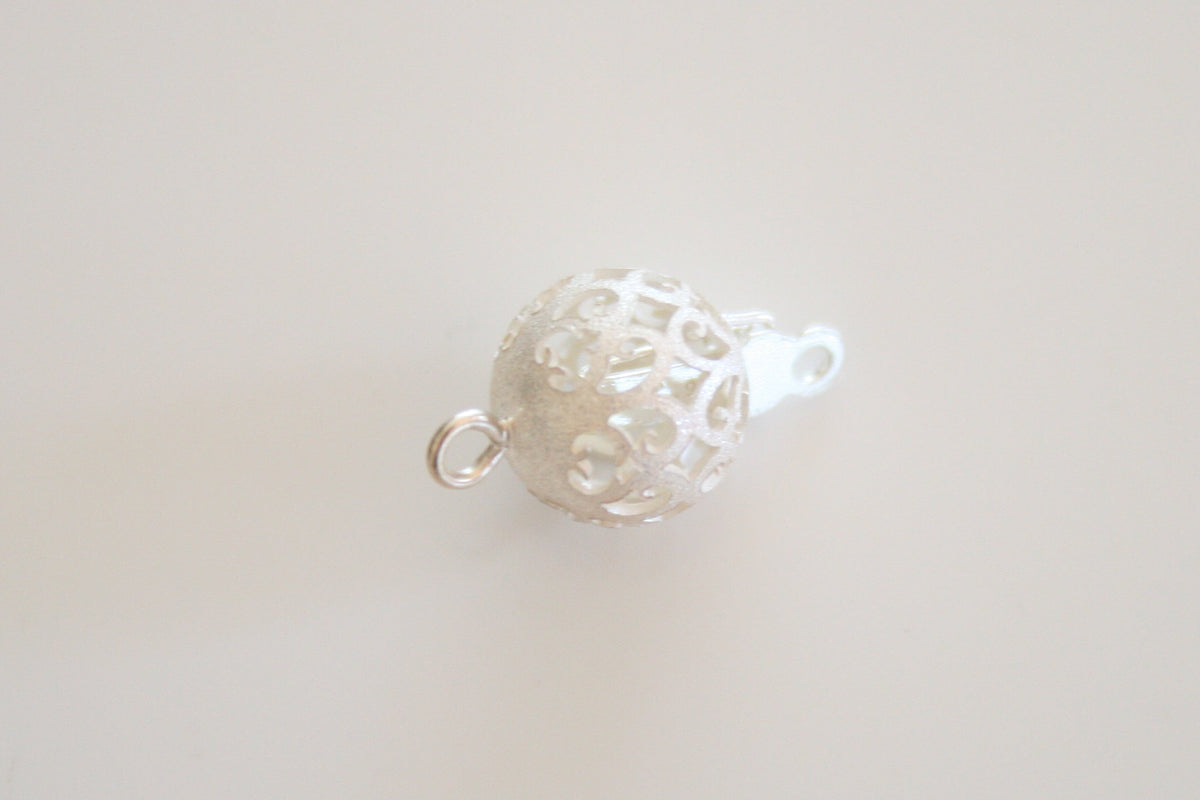 Sterling Silver Filigree Ball Clasp