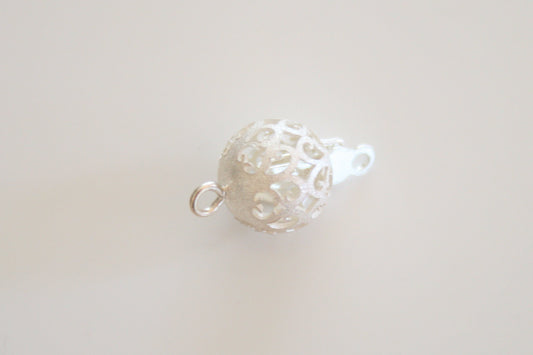Sterling Silver Filigree Ball Clasp