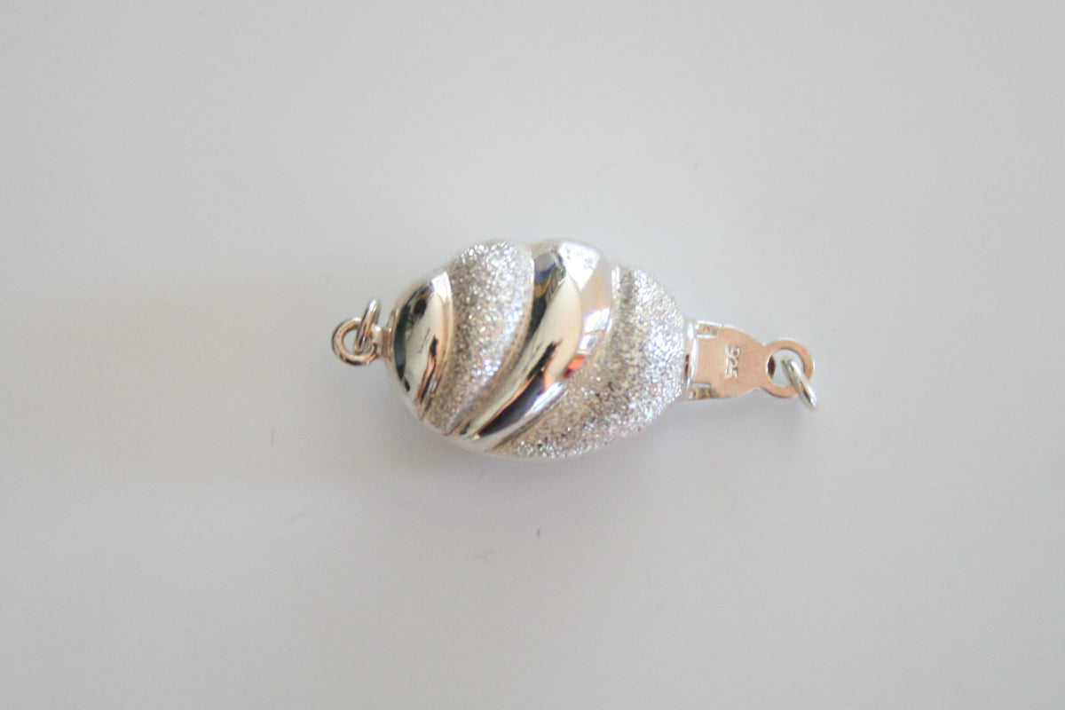 Textured Sterling Silver Oval Clasp