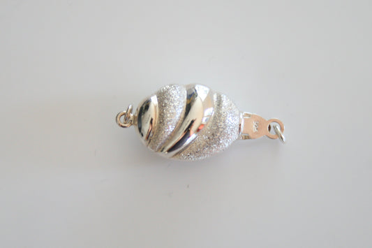 Textured Sterling Silver Oval Clasp