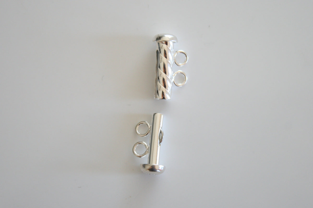 Two Strand Sterling Silver Slide Clasp