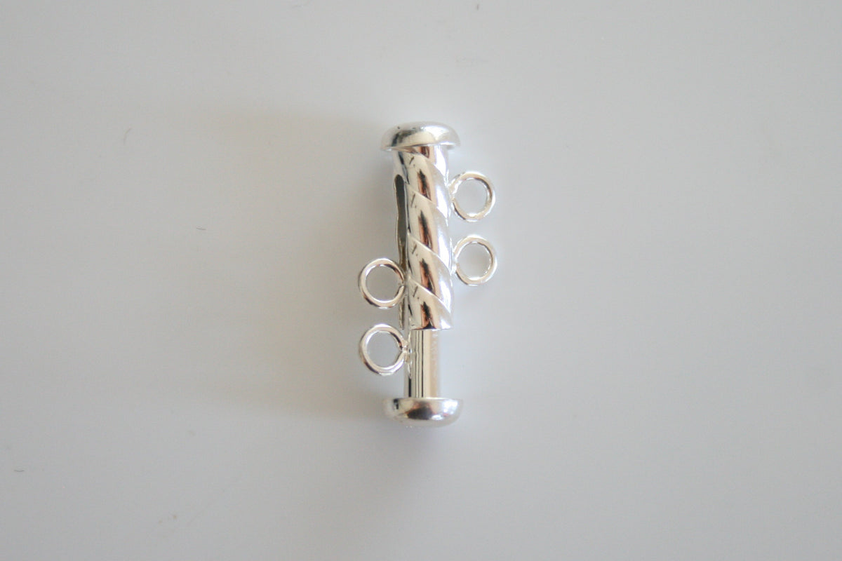 Two Strand Sterling Silver Slide Clasp