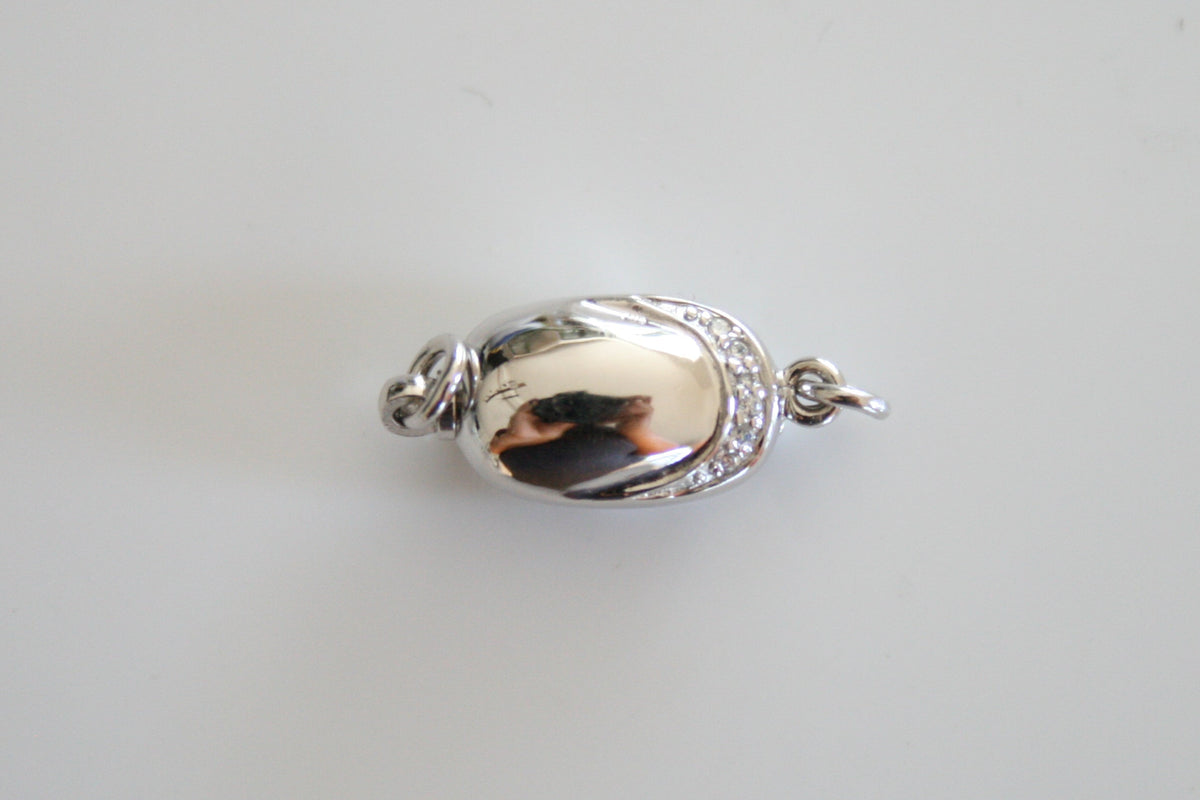 Accented Sterling Silver Bean Clasp