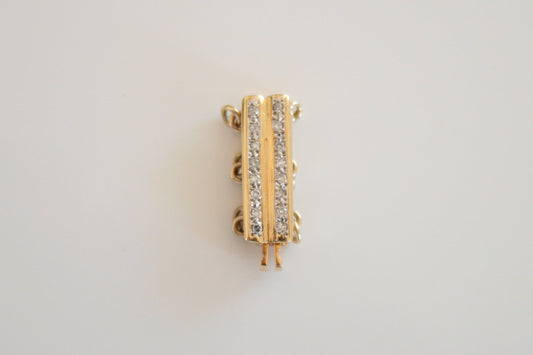 Three Strand Clasp with Diamonds
