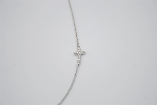 Petite Cross Diamond Necklace